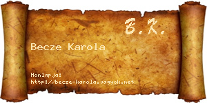 Becze Karola névjegykártya